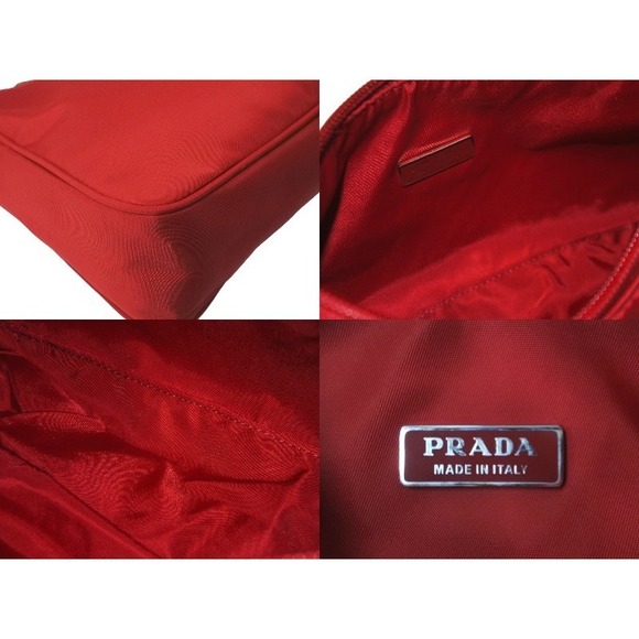 Prada Hobo Handbag One Shoulder Mini Bag Nylon Red - Picture 10 of 10